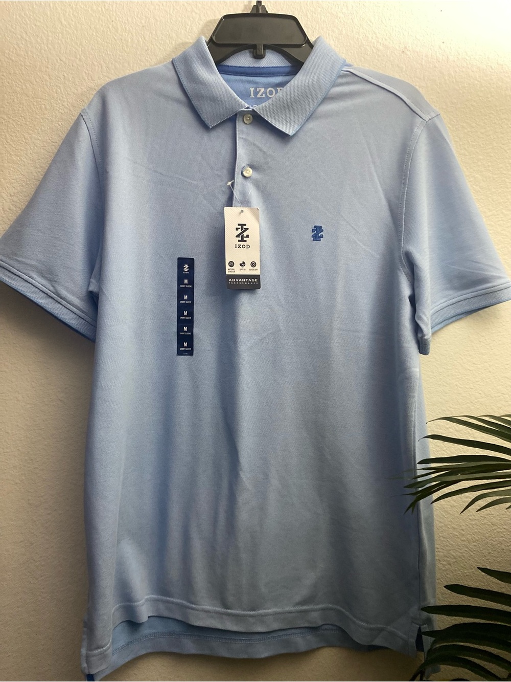 Izod Men's Baby Blue Short Sleeve Polo